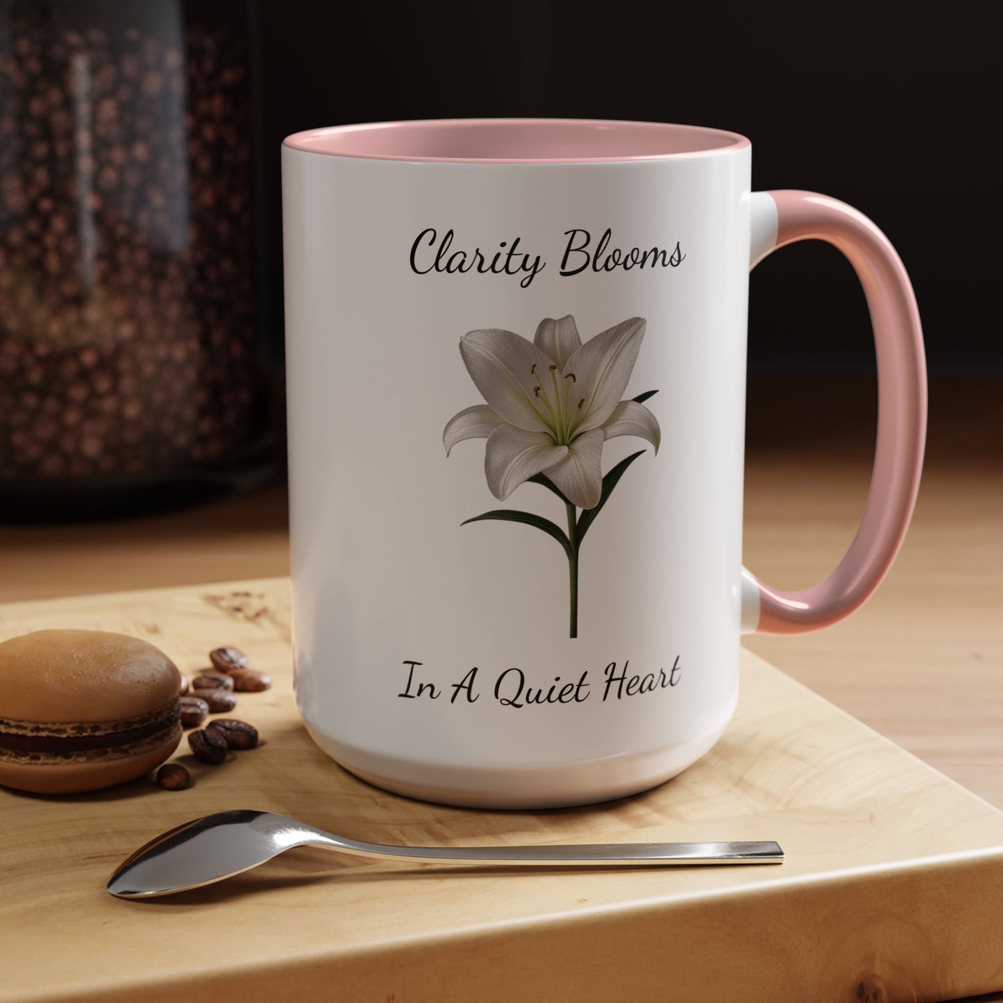 Accented Coffee Mug - Clarity Blooms In A Quiet Heart Lily