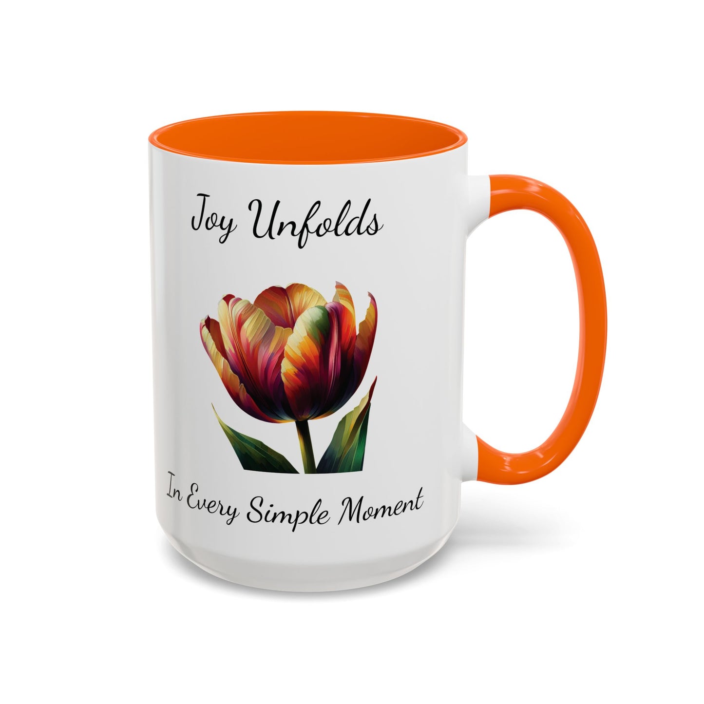 Accented Coffee Mug - Joy Unfolds In Every Simple Moment