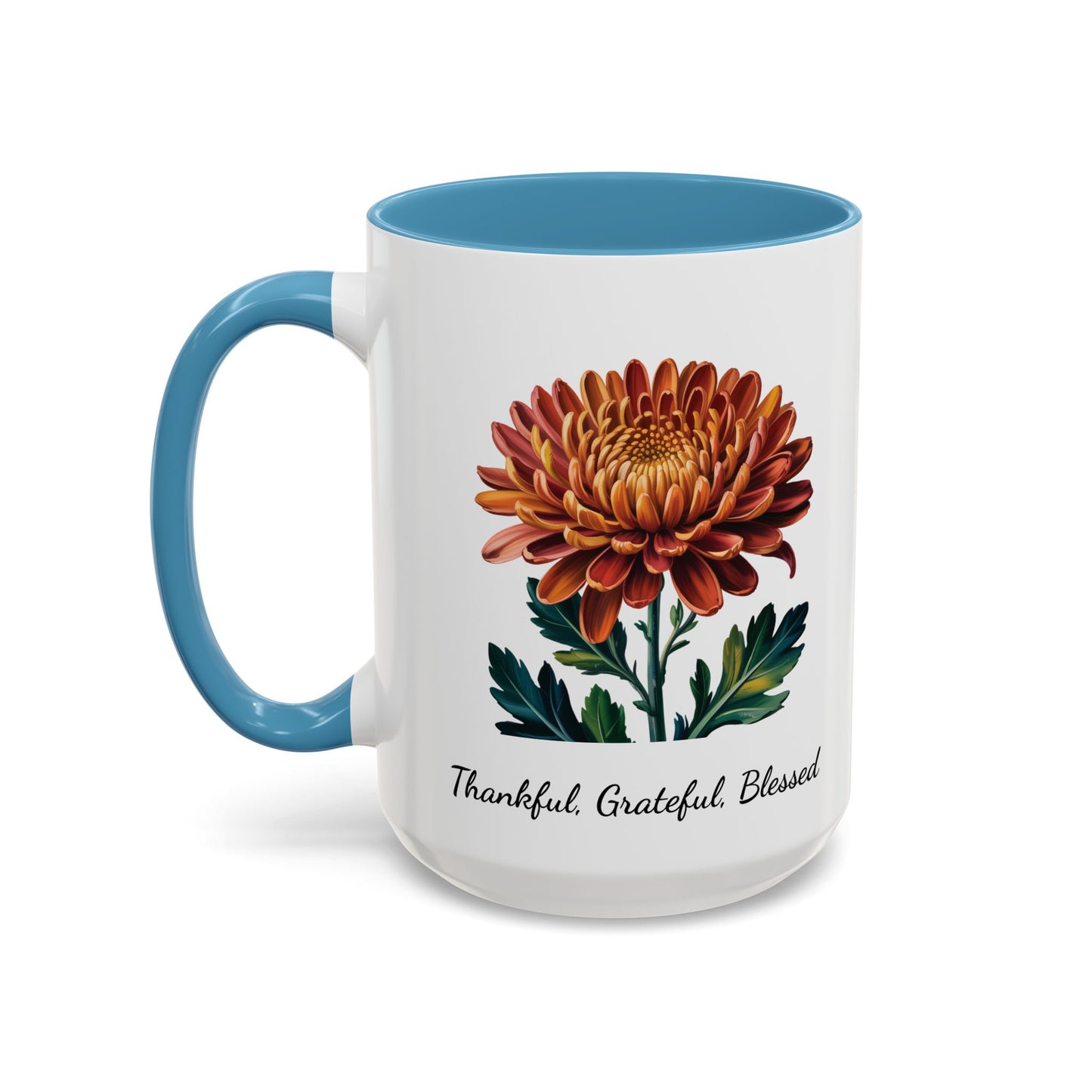 Accented Coffee Mug - Thankful, Grateful, Blessed