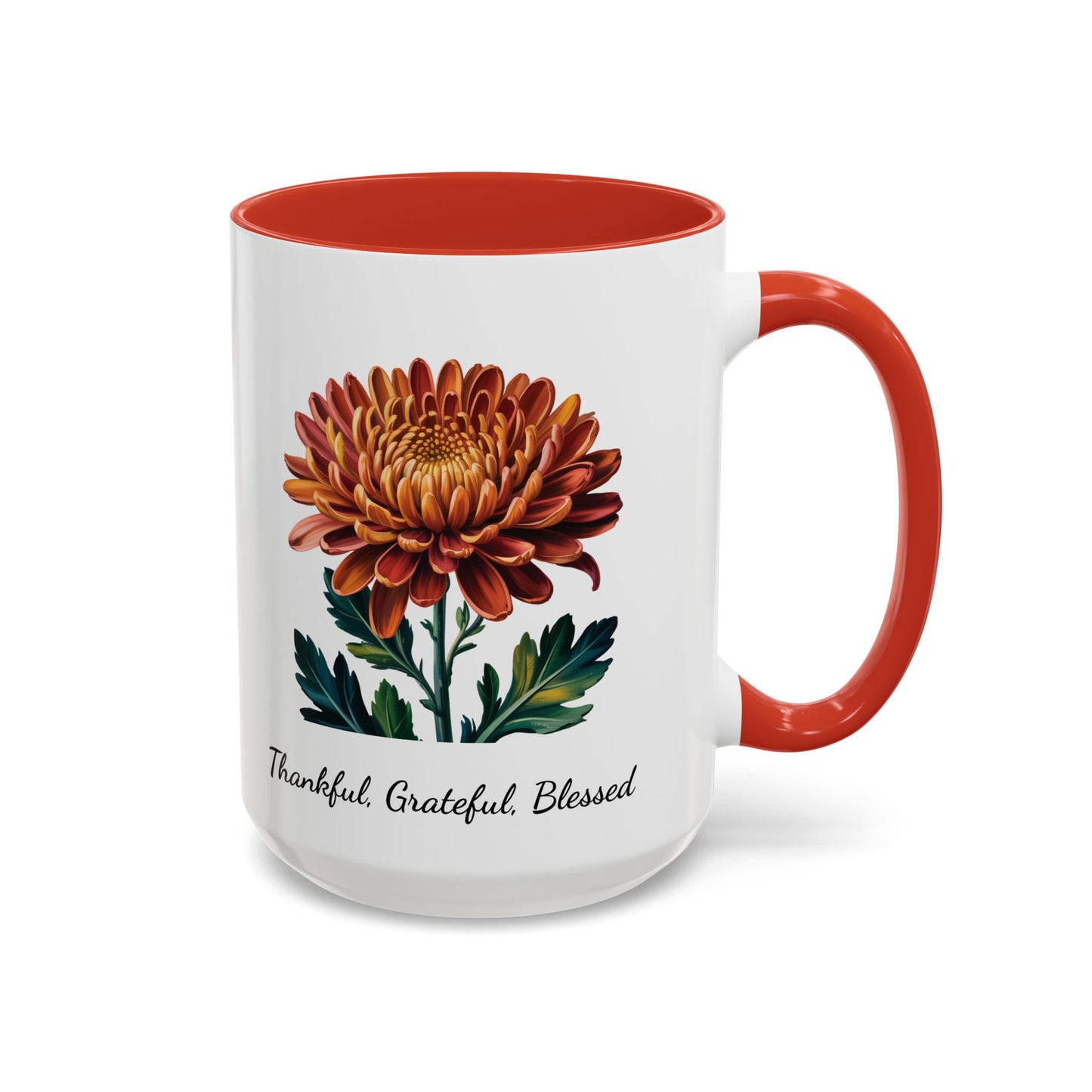 Accented Coffee Mug - Thankful, Grateful, Blessed