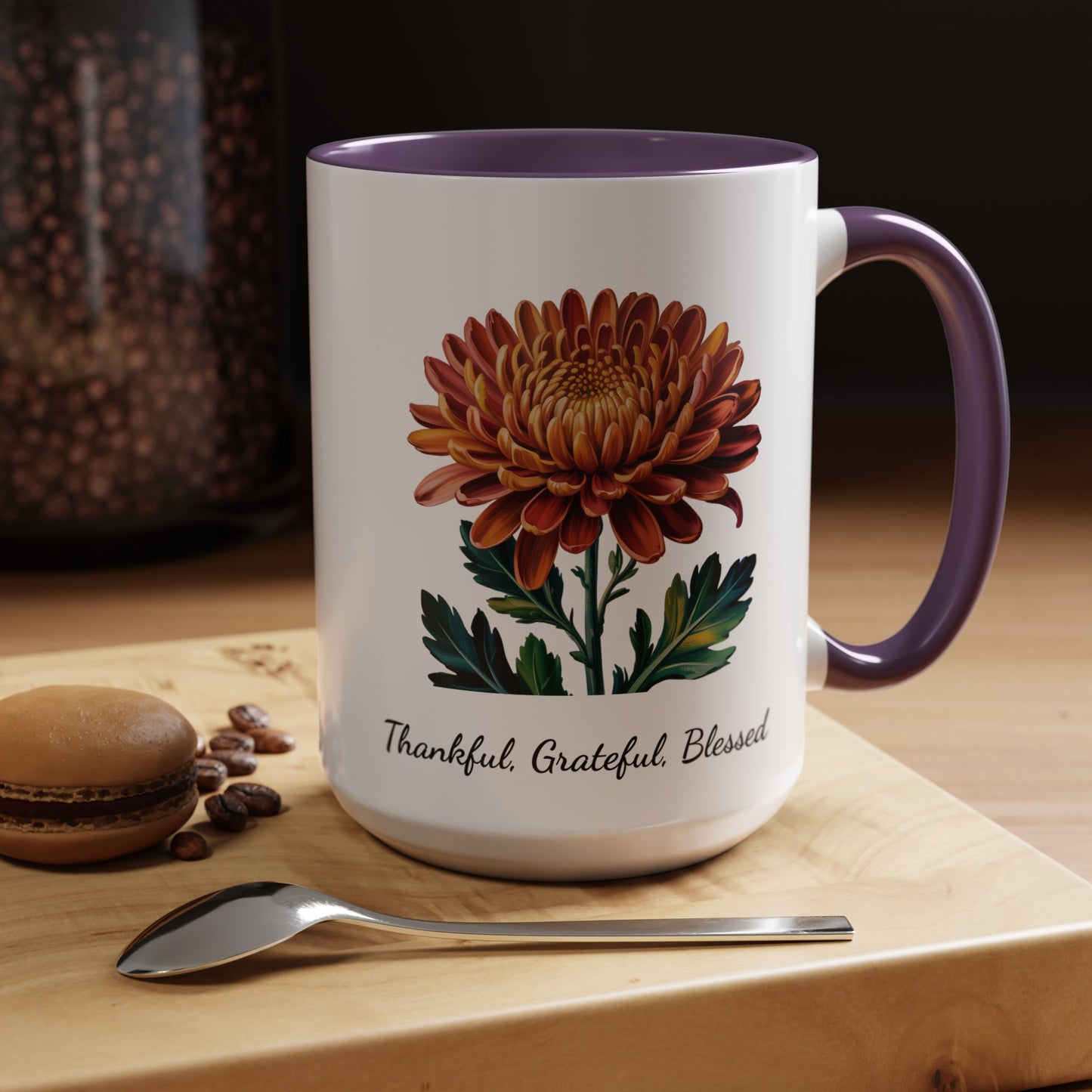 Accented Coffee Mug - Thankful, Grateful, Blessed