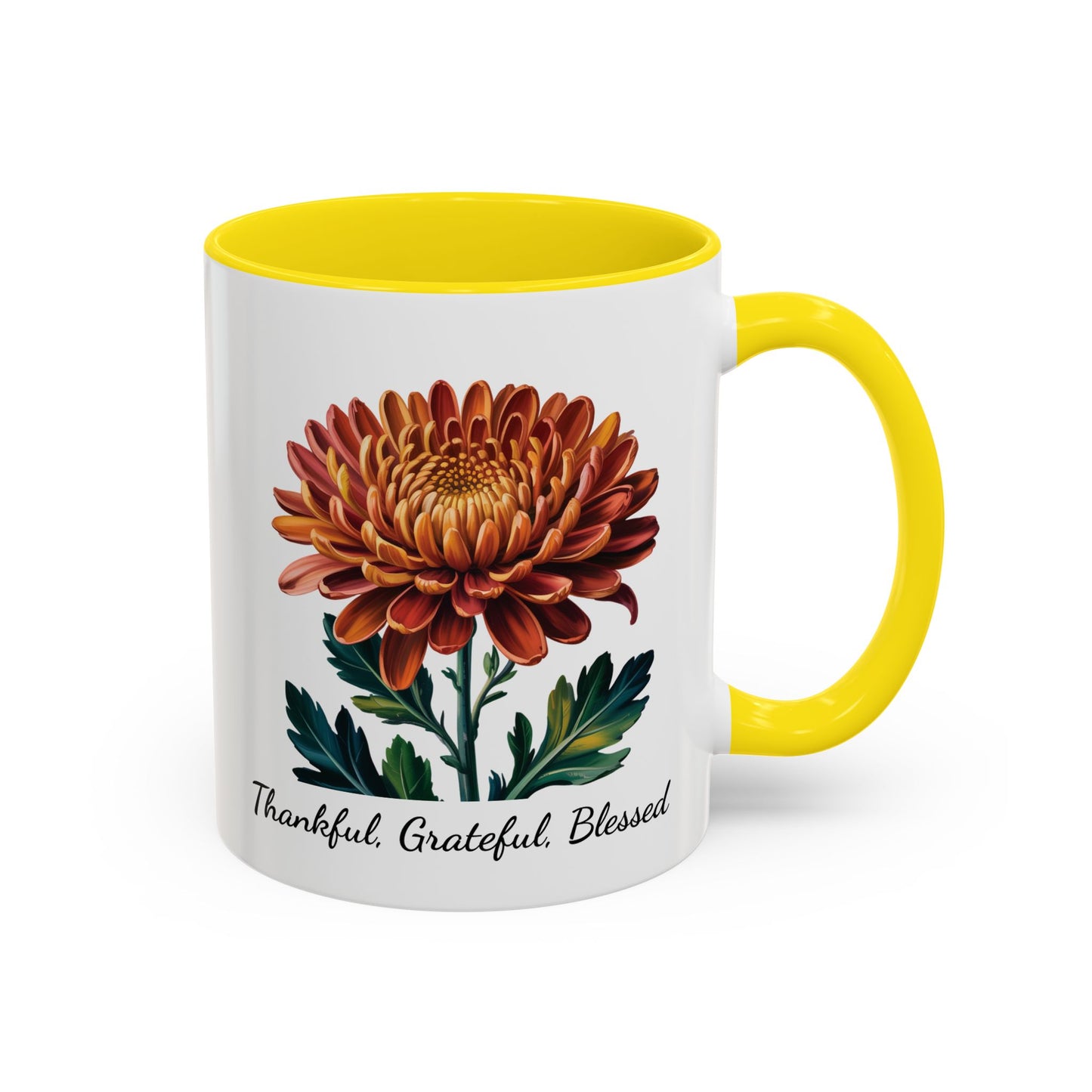 Accented Coffee Mug - Thankful, Grateful, Blessed