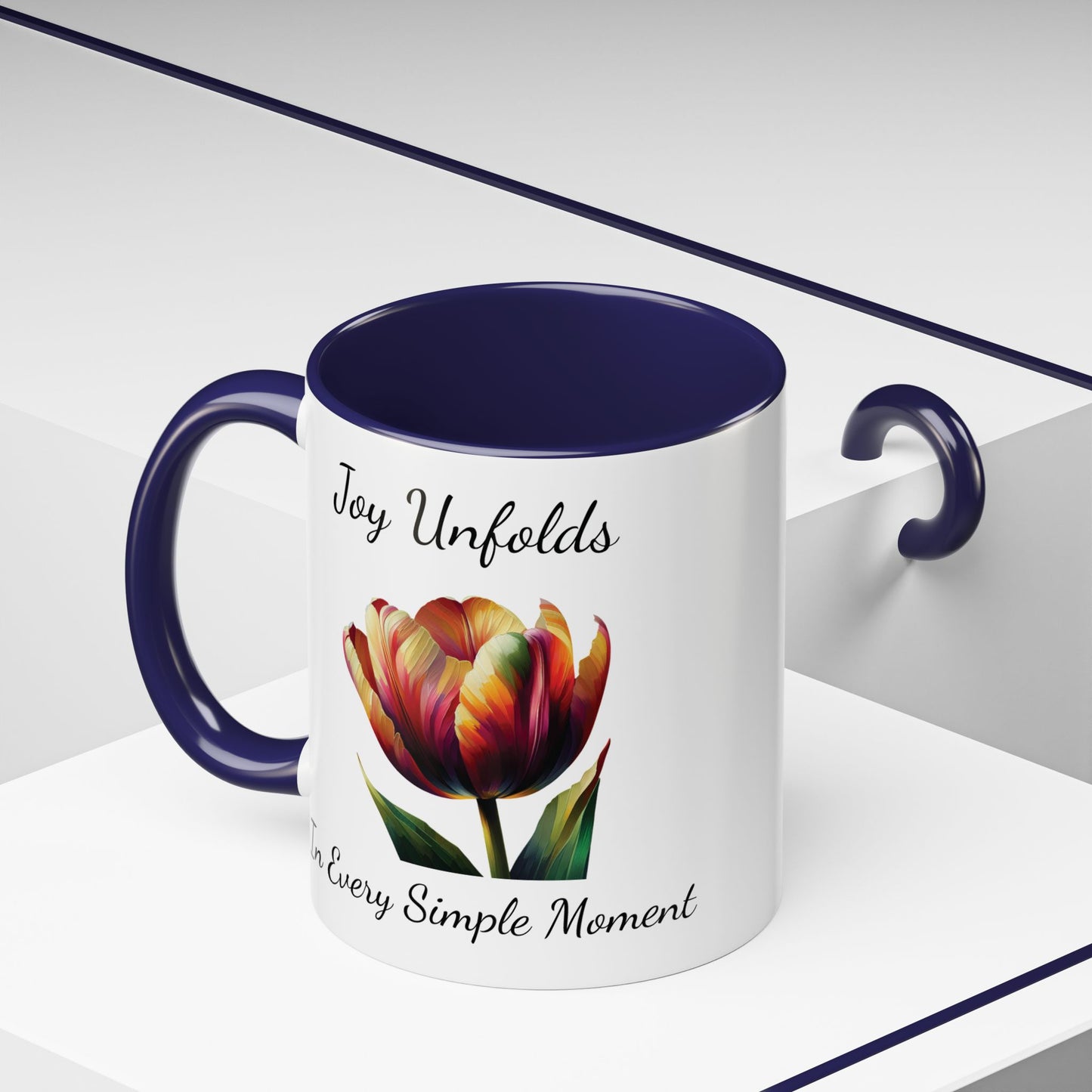 Accented Coffee Mug - Joy Unfolds In Every Simple Moment