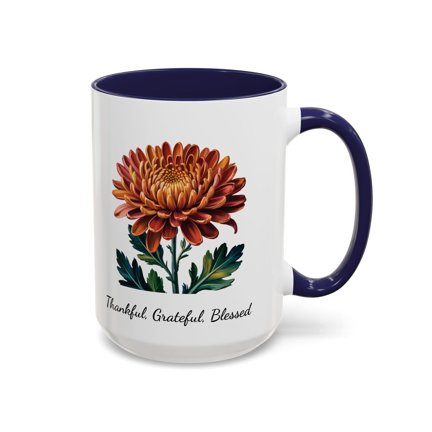 Accented Coffee Mug - Thankful, Grateful, Blessed