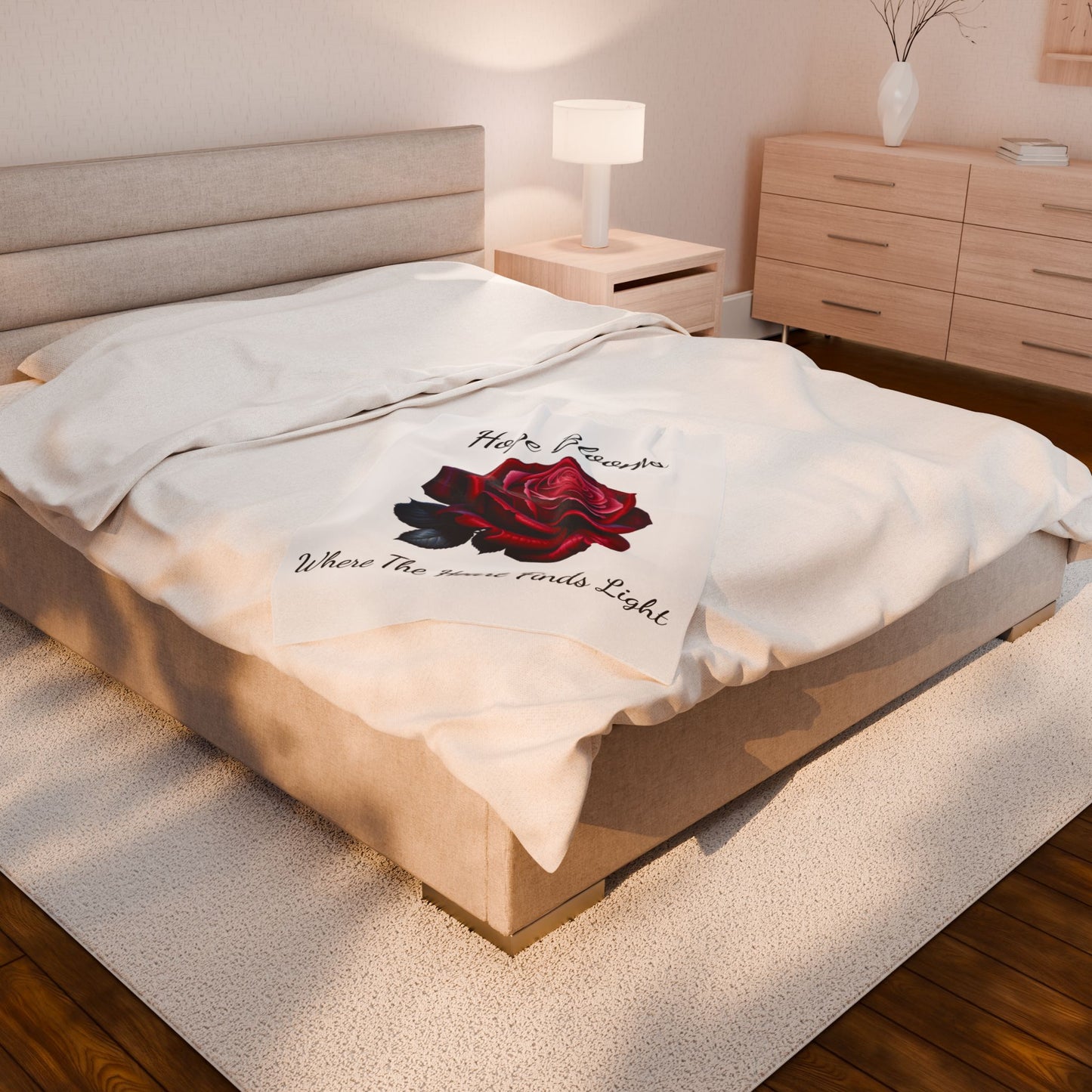 Hope Blooms Velveteen Plush Blanket