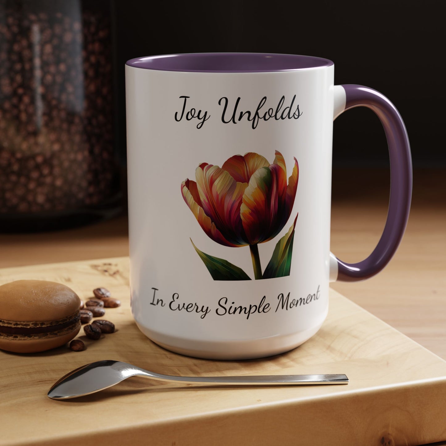 Accented Coffee Mug - Joy Unfolds In Every Simple Moment