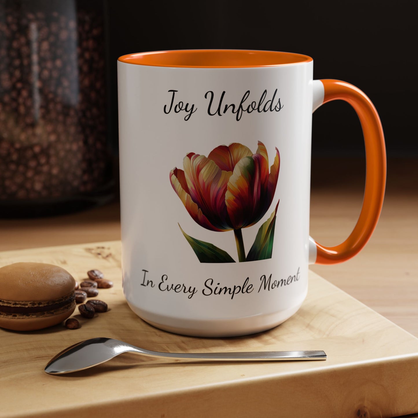 Accented Coffee Mug - Joy Unfolds In Every Simple Moment