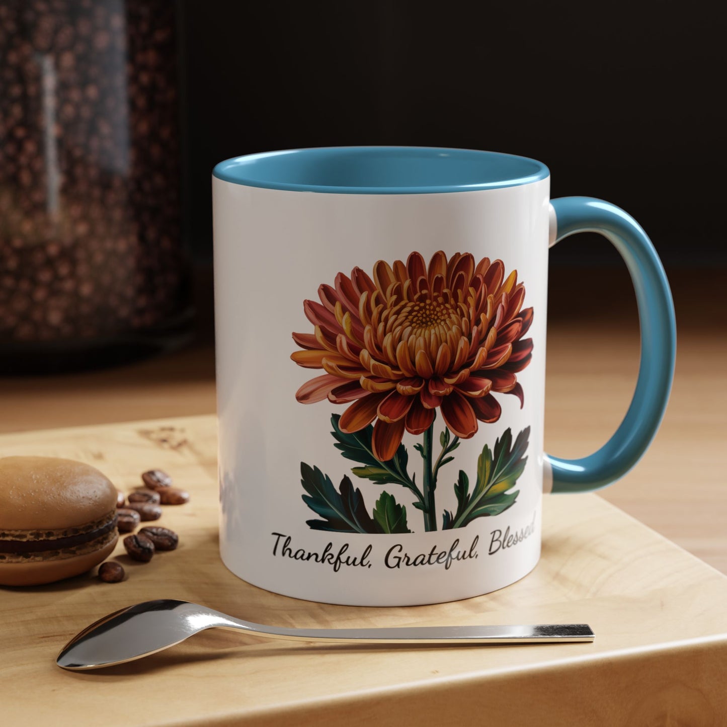 Accented Coffee Mug - Thankful, Grateful, Blessed