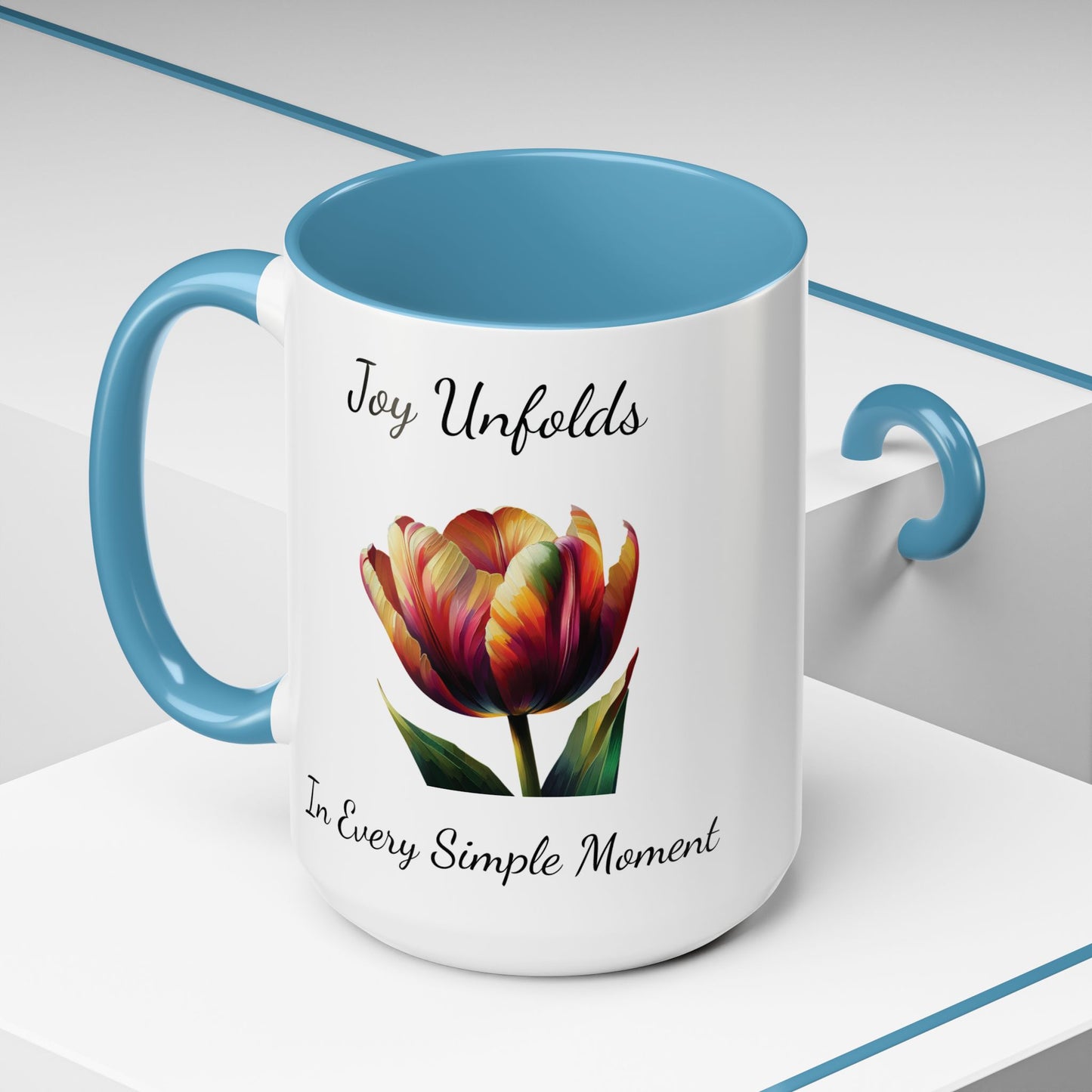 Accented Coffee Mug - Joy Unfolds In Every Simple Moment