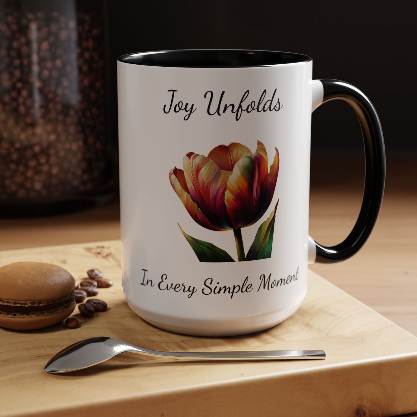 Accented Coffee Mug - Joy Unfolds In Every Simple Moment