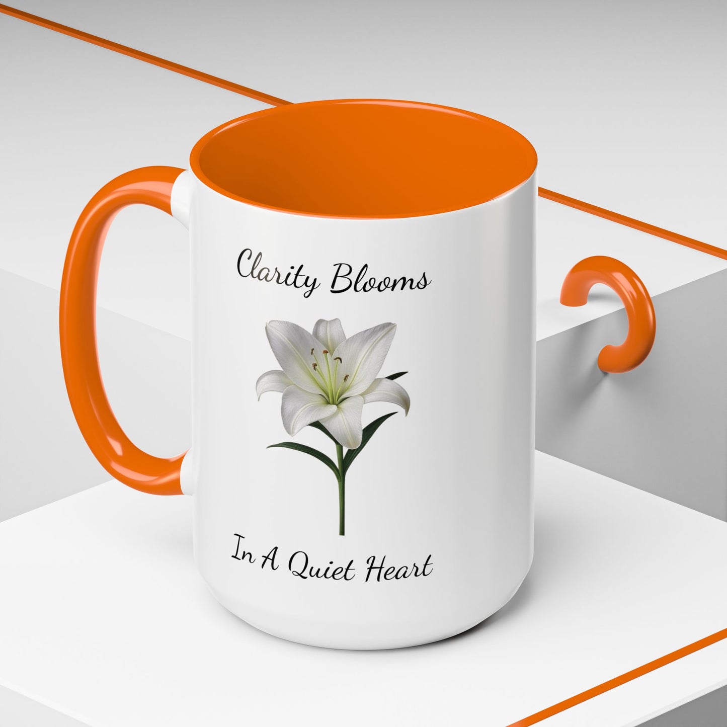 Accented Coffee Mug - Clarity Blooms In A Quiet Heart Lily