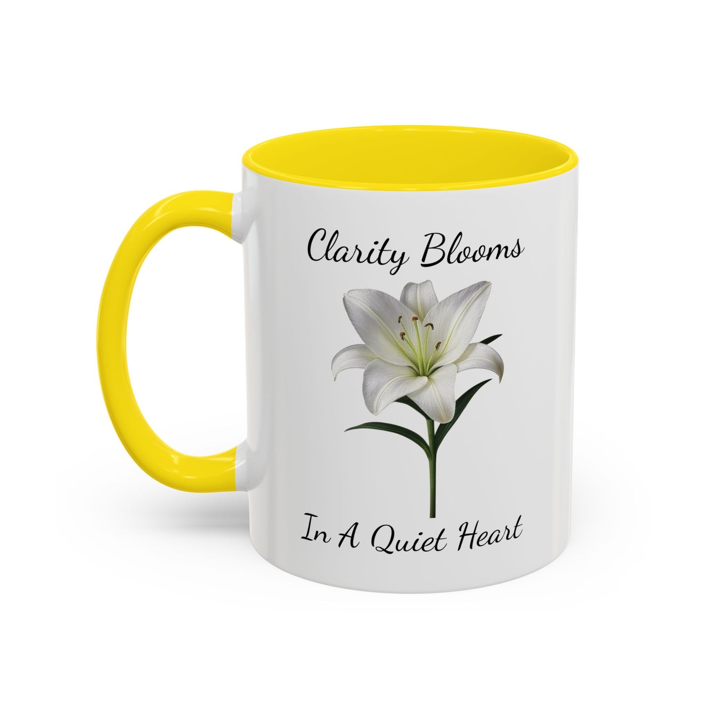 Accented Coffee Mug - Clarity Blooms In A Quiet Heart Lily