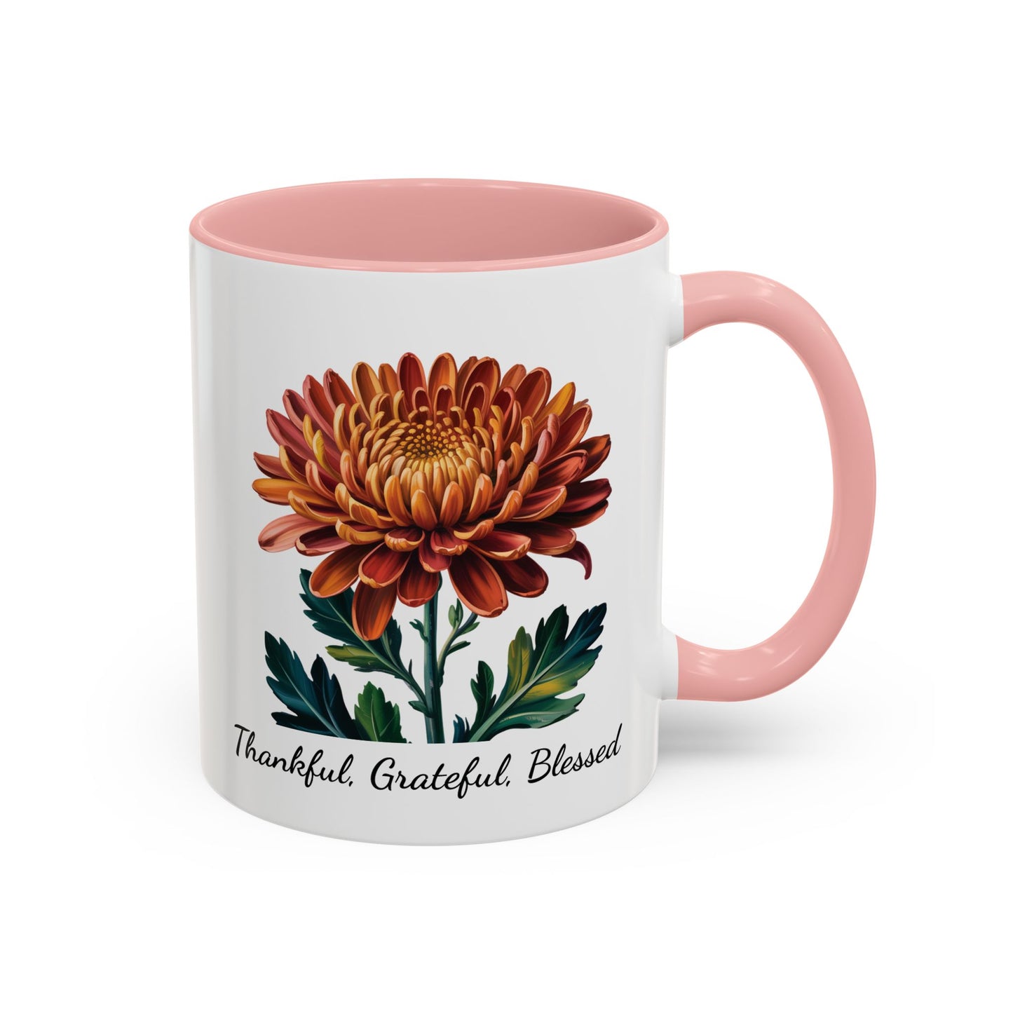 Accented Coffee Mug - Thankful, Grateful, Blessed