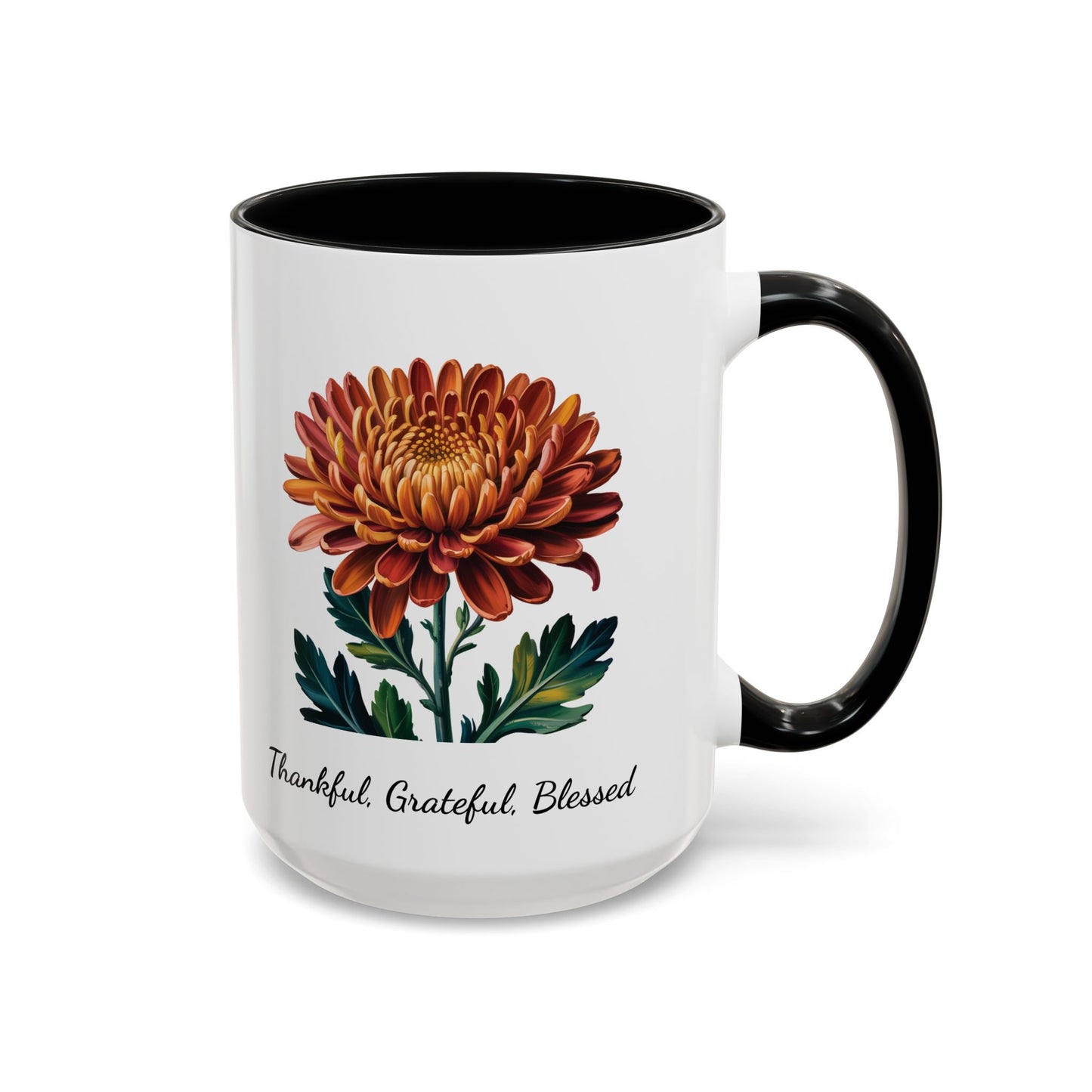 Accented Coffee Mug - Thankful, Grateful, Blessed