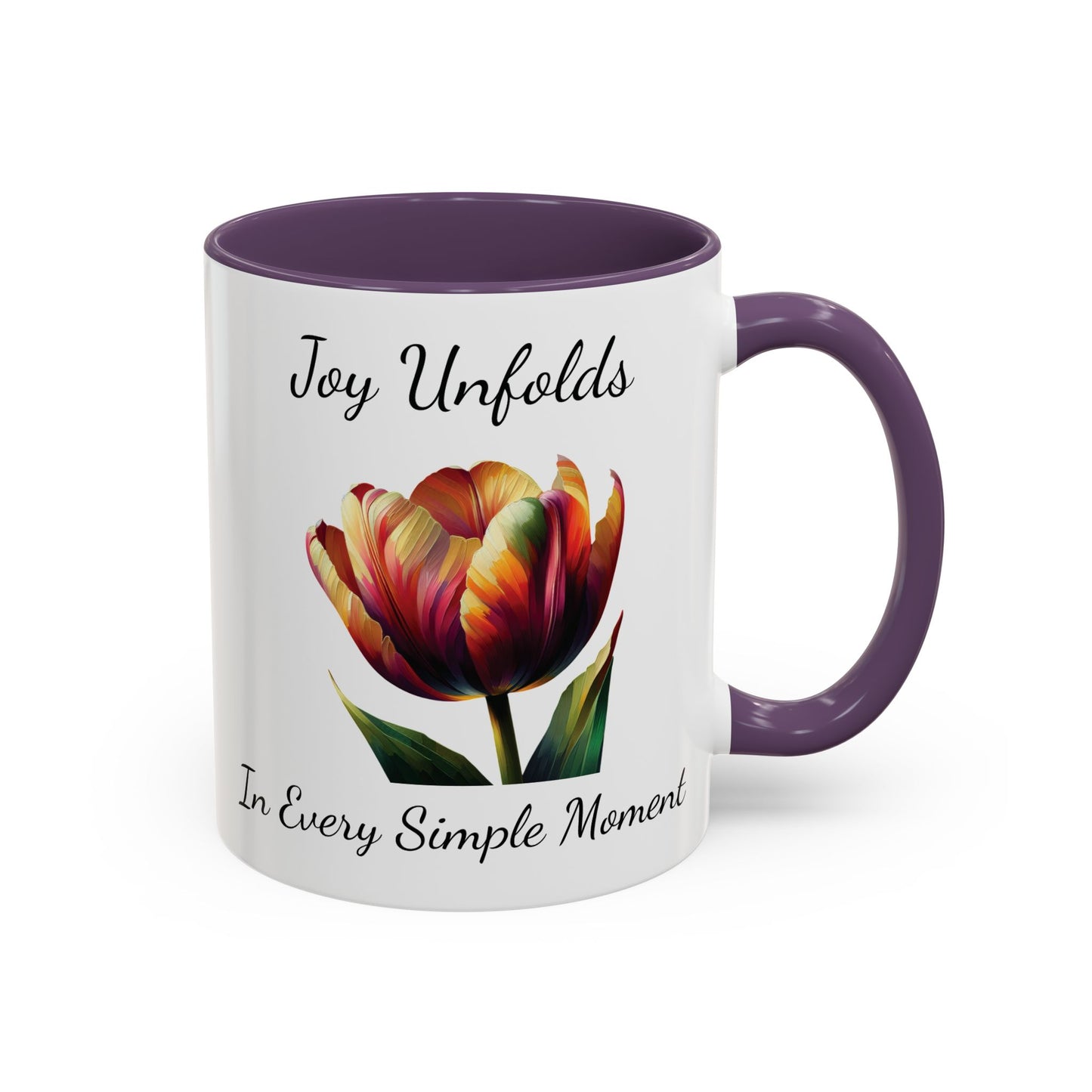 Accented Coffee Mug - Joy Unfolds In Every Simple Moment