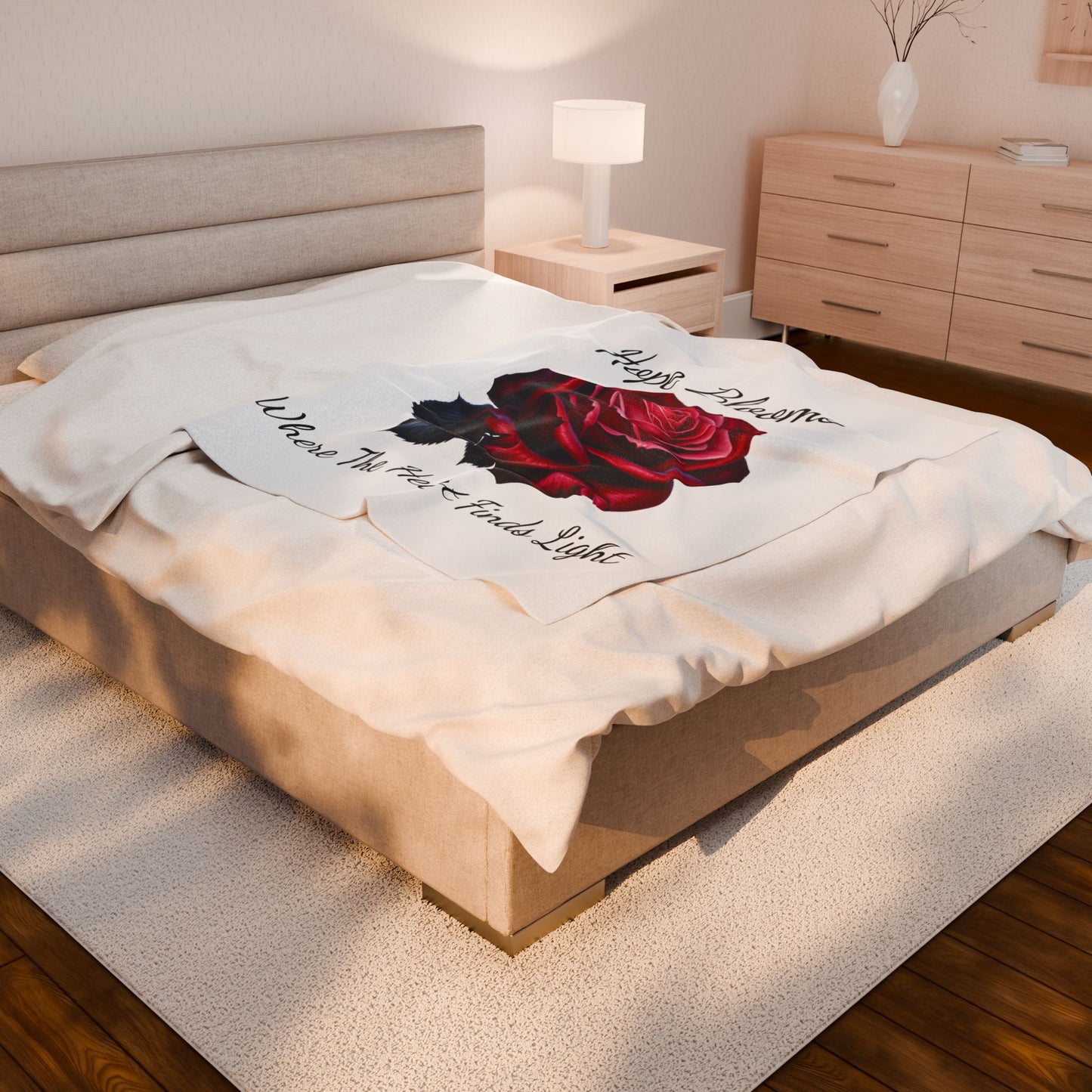 Hope Blooms Velveteen Plush Blanket