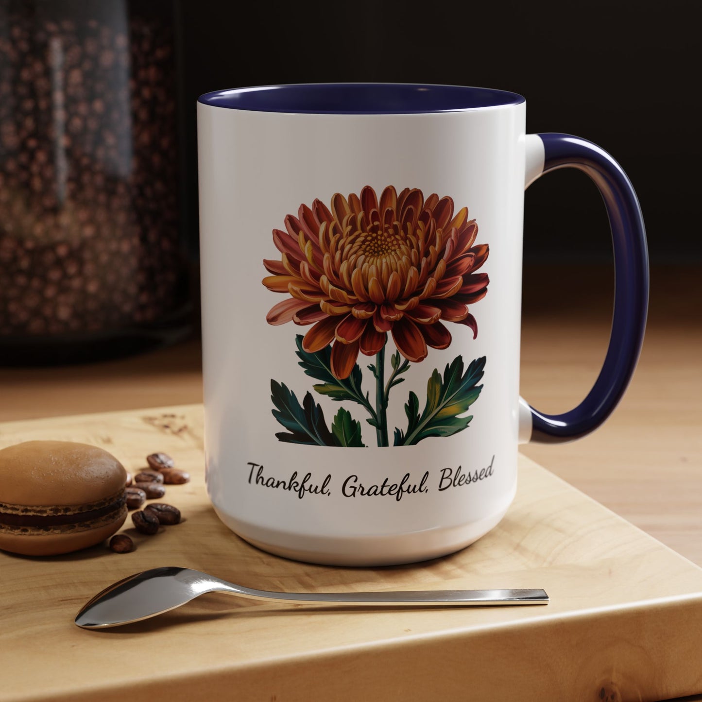 Accented Coffee Mug - Thankful, Grateful, Blessed