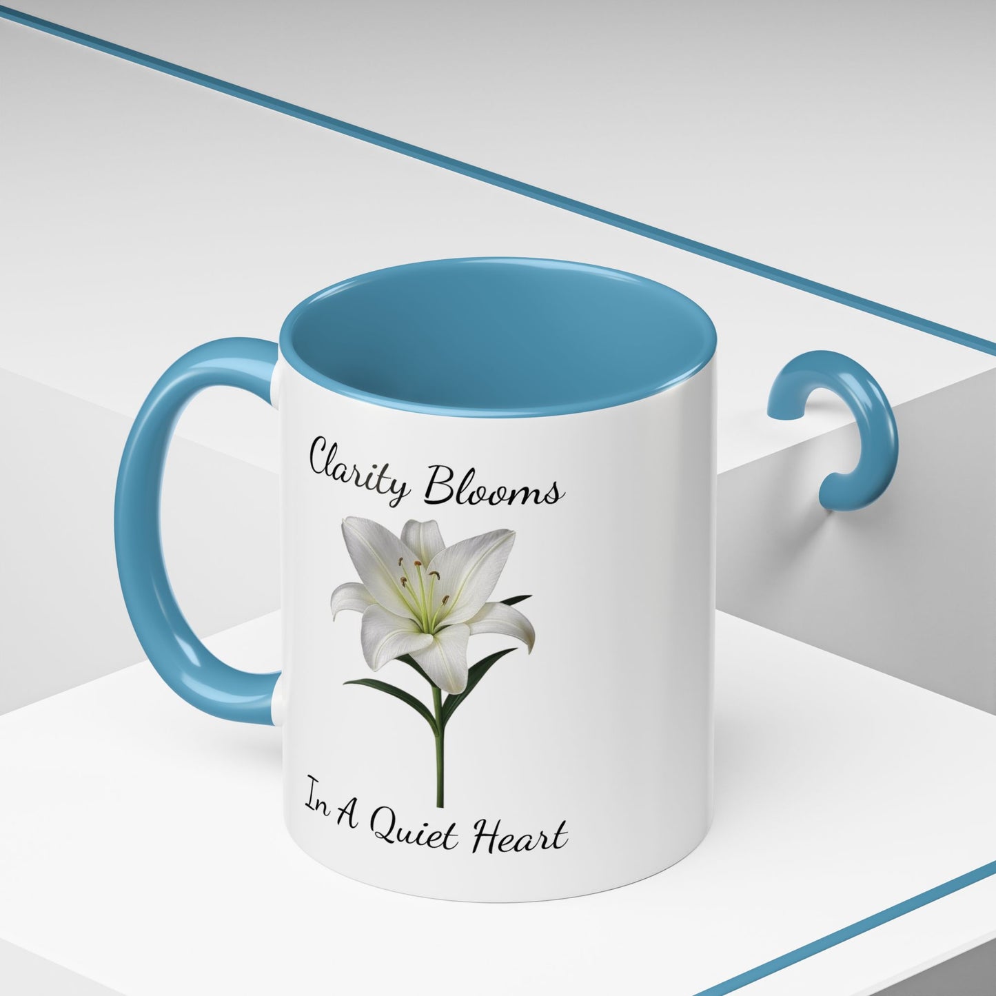 Accented Coffee Mug - Clarity Blooms In A Quiet Heart Lily