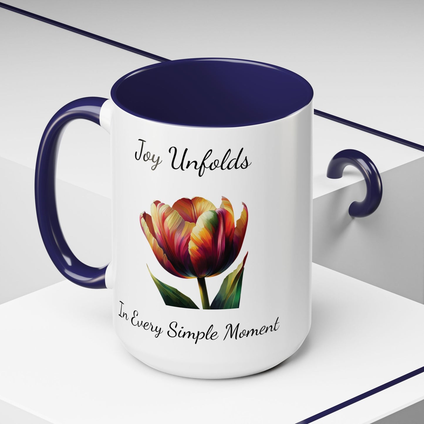 Accented Coffee Mug - Joy Unfolds In Every Simple Moment