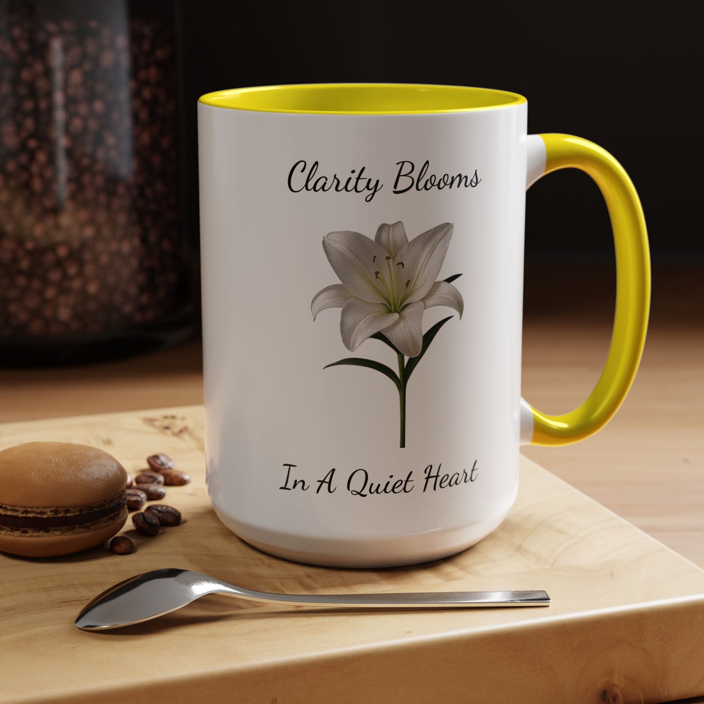 Accented Coffee Mug - Clarity Blooms In A Quiet Heart Lily
