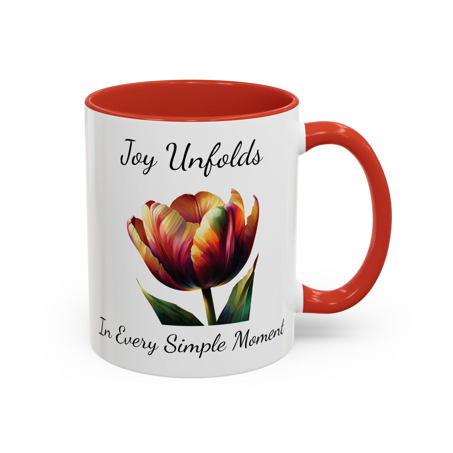 Accented Coffee Mug - Joy Unfolds In Every Simple Moment