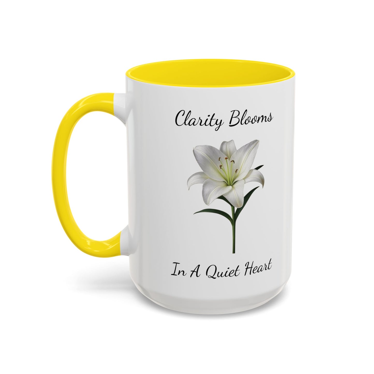 Accented Coffee Mug - Clarity Blooms In A Quiet Heart Lily