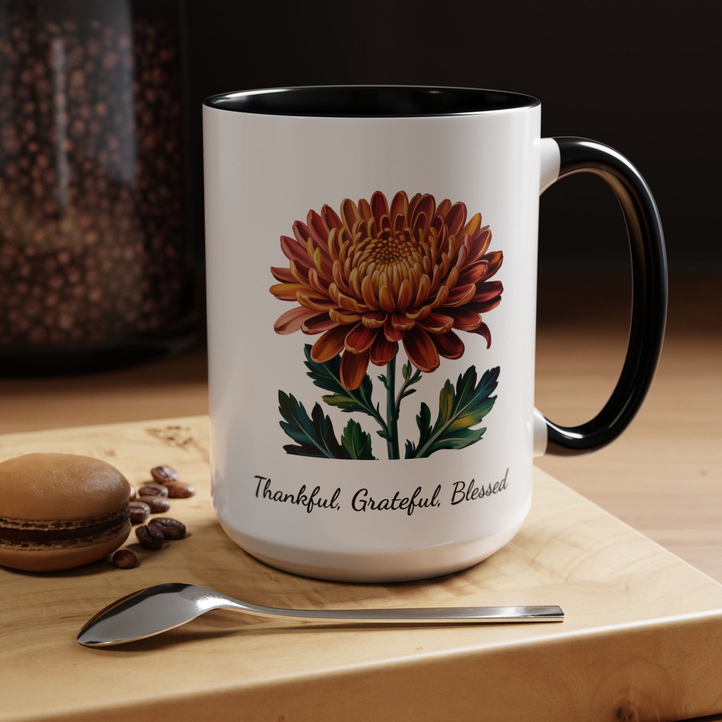 Accented Coffee Mug - Thankful, Grateful, Blessed