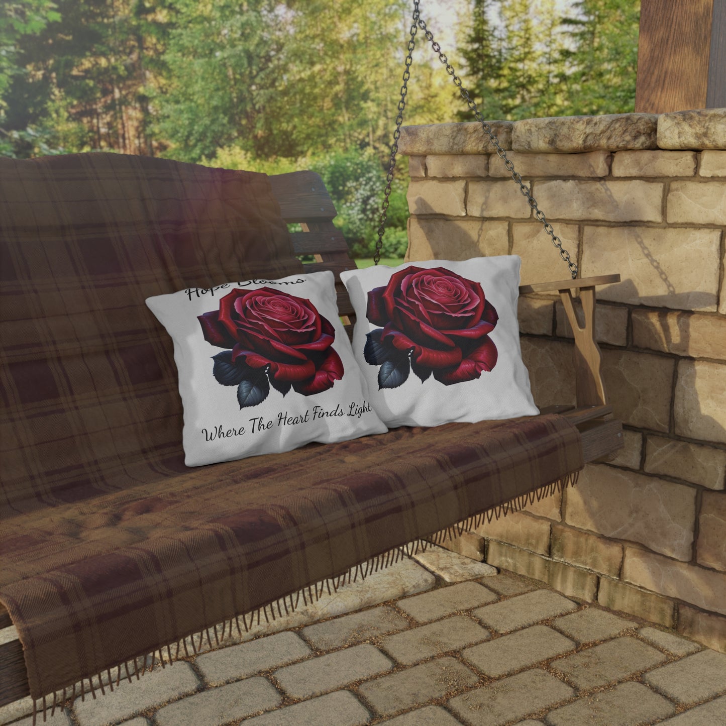 Pillow - Hope Blooms Where The Heart Finds Light Rose