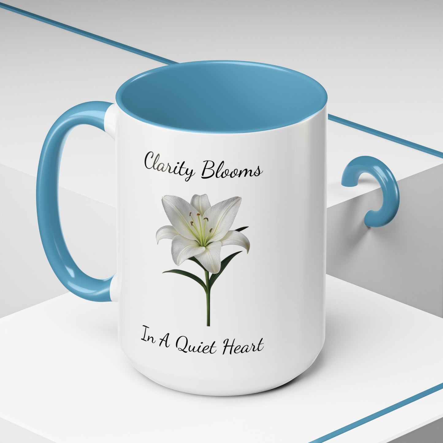 Accented Coffee Mug - Clarity Blooms In A Quiet Heart Lily
