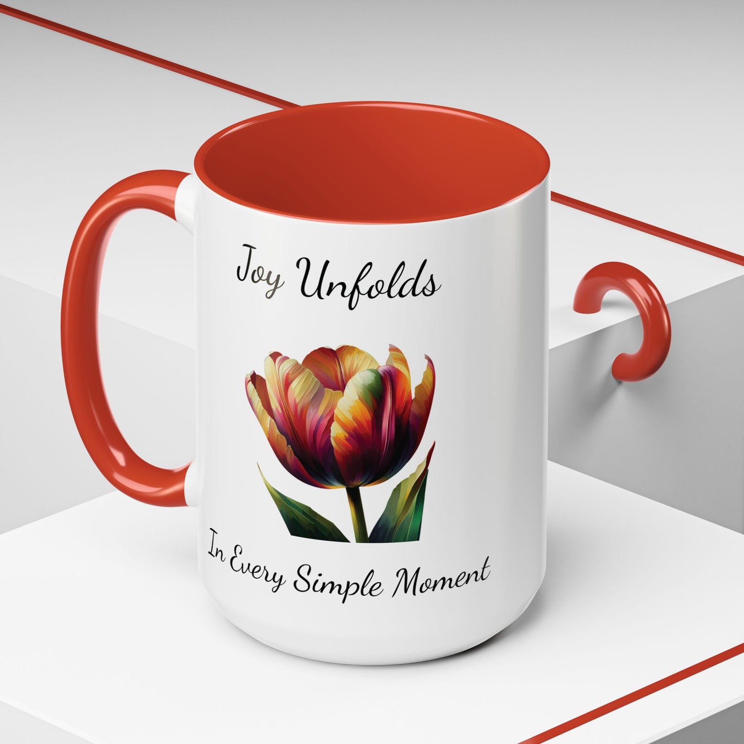 Accented Coffee Mug - Joy Unfolds In Every Simple Moment
