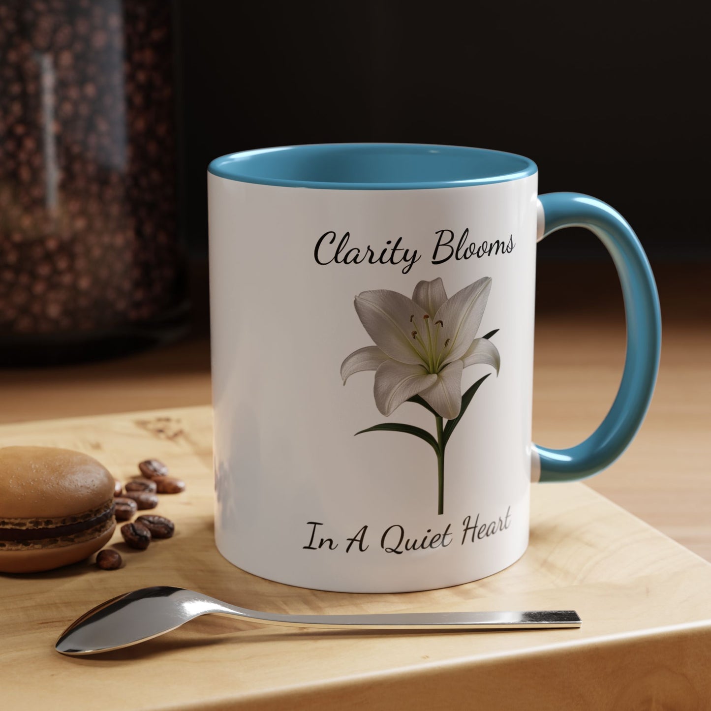 Accented Coffee Mug - Clarity Blooms In A Quiet Heart Lily