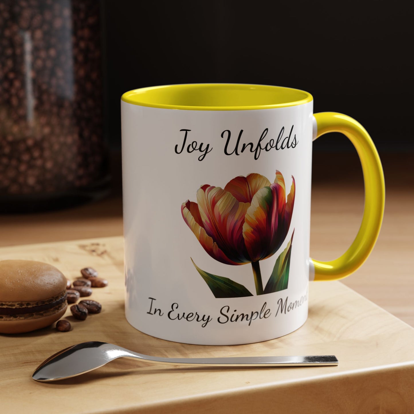 Accented Coffee Mug - Joy Unfolds In Every Simple Moment