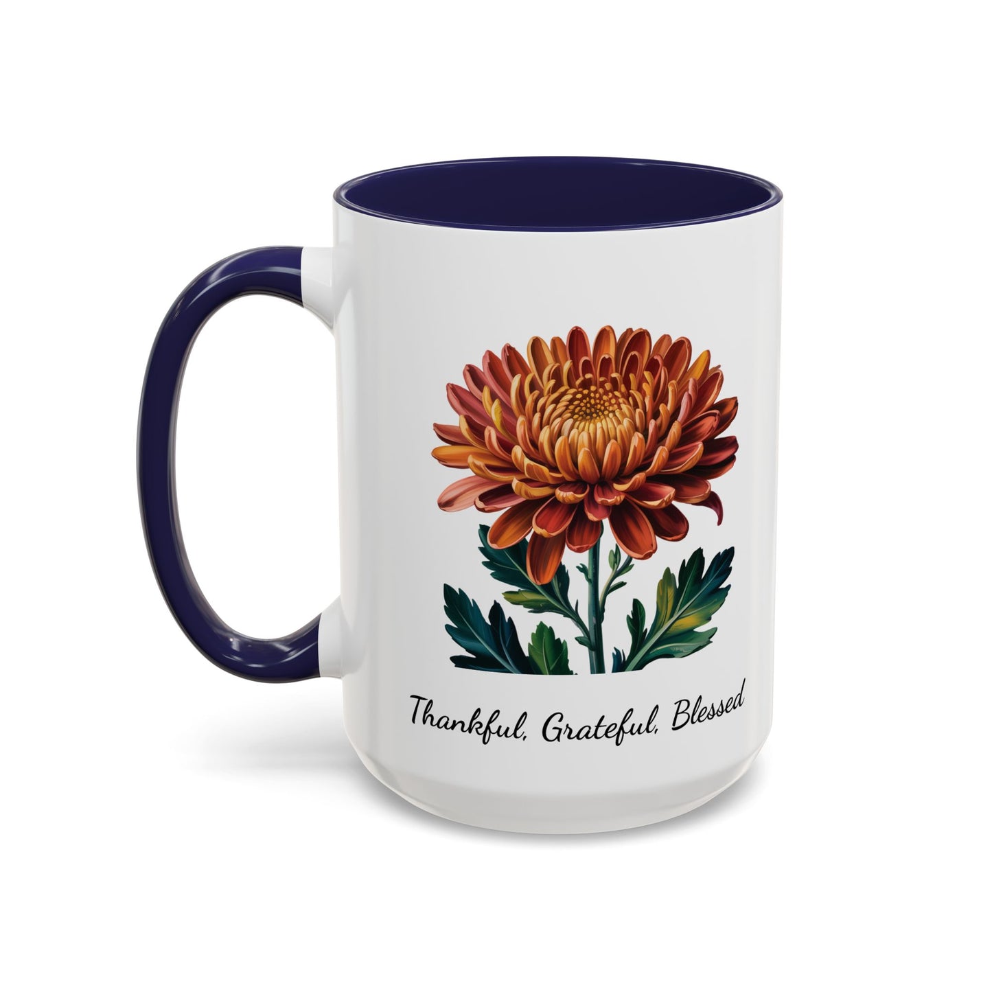 Accented Coffee Mug - Thankful, Grateful, Blessed