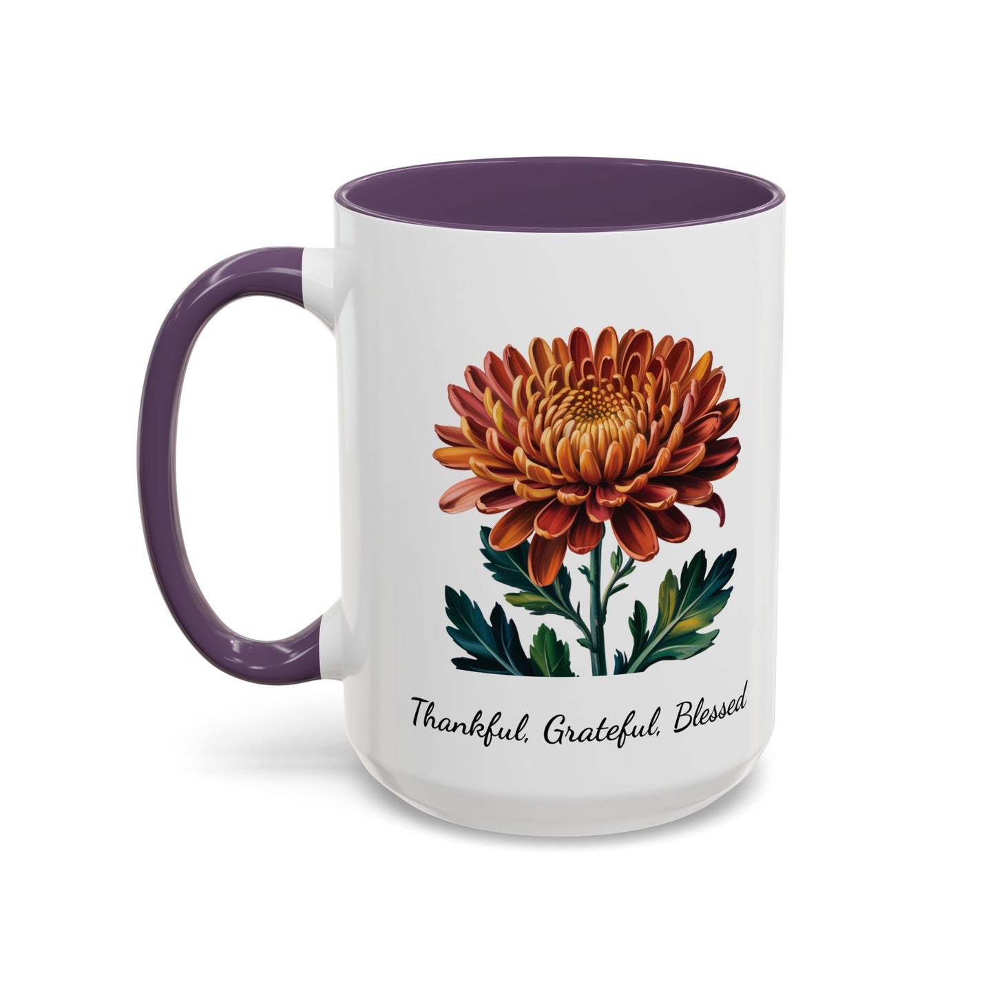 Accented Coffee Mug - Thankful, Grateful, Blessed