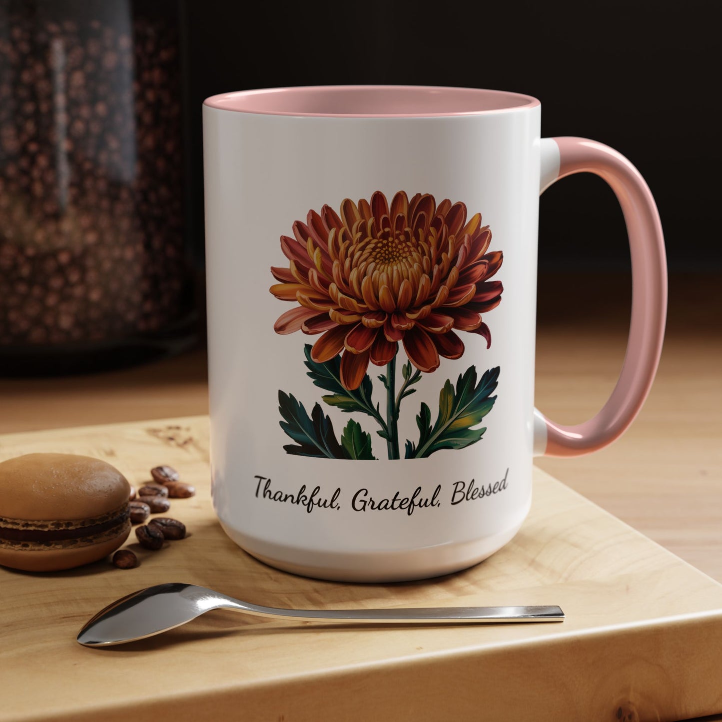 Accented Coffee Mug - Thankful, Grateful, Blessed