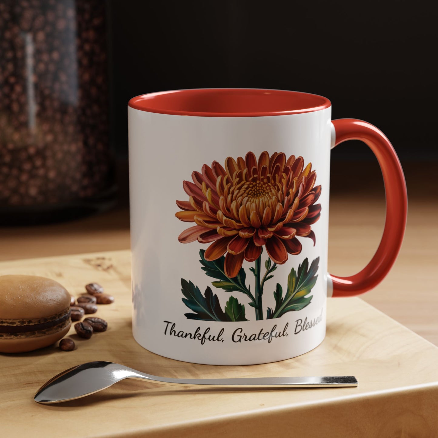 Accented Coffee Mug - Thankful, Grateful, Blessed