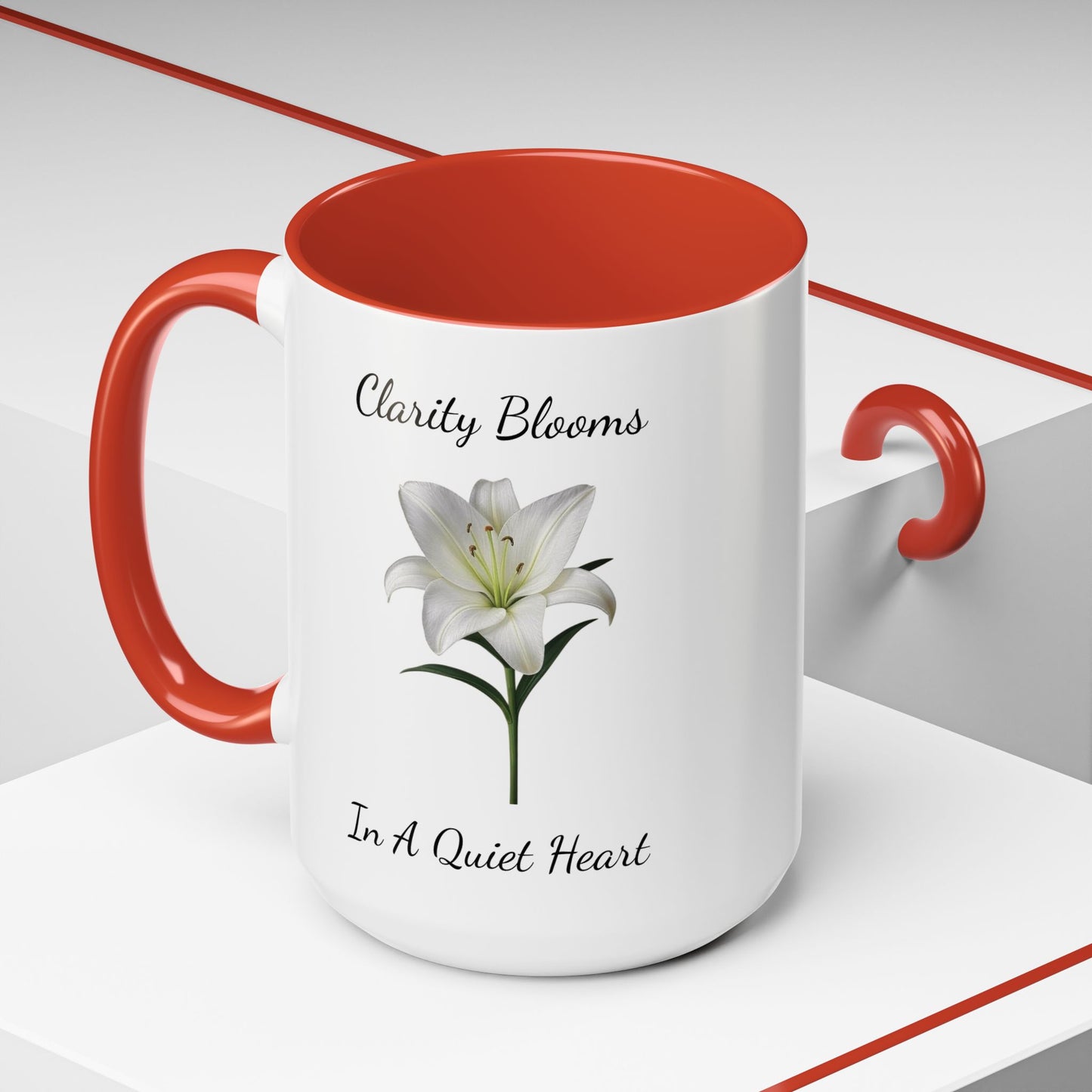 Accented Coffee Mug - Clarity Blooms In A Quiet Heart Lily