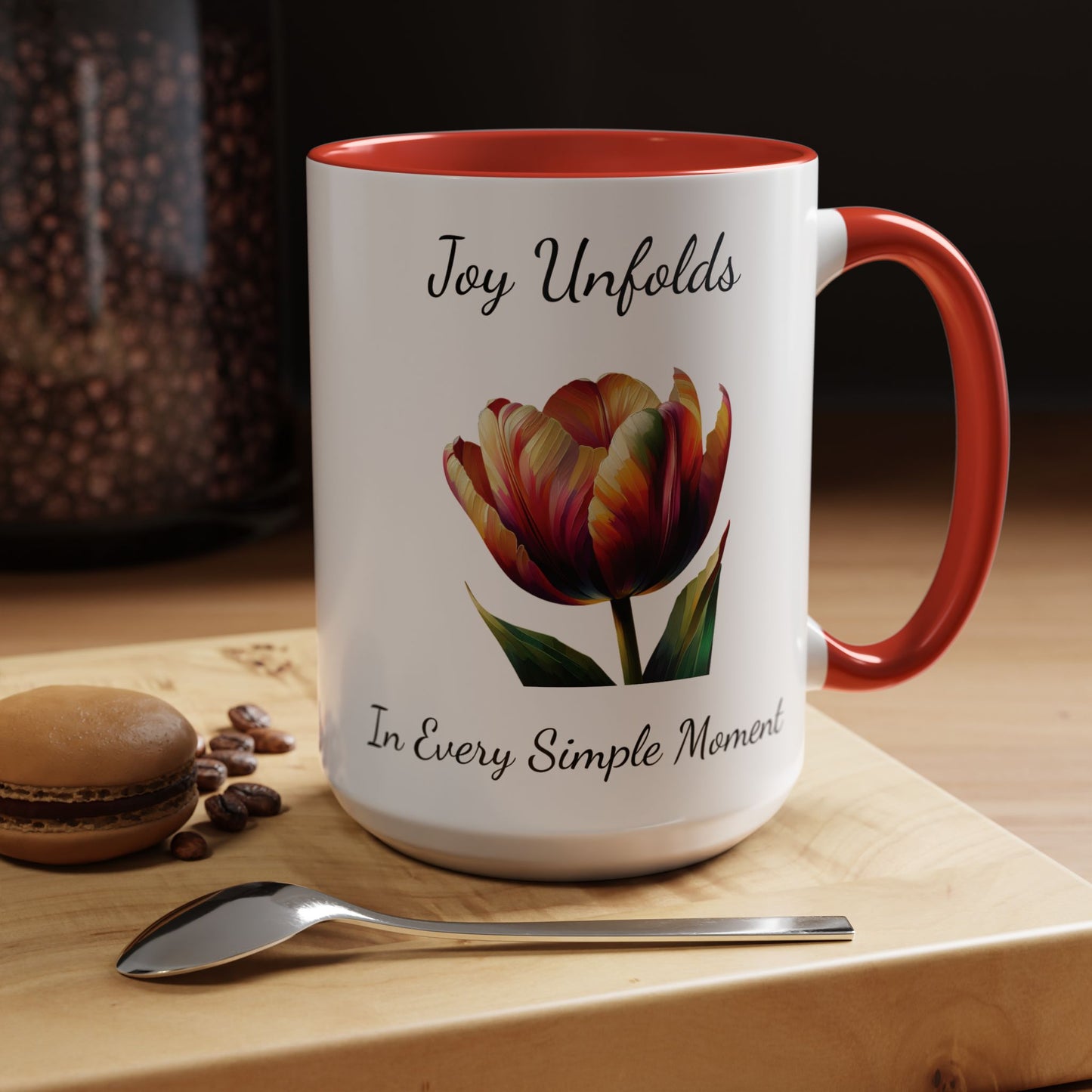 Accented Coffee Mug - Joy Unfolds In Every Simple Moment