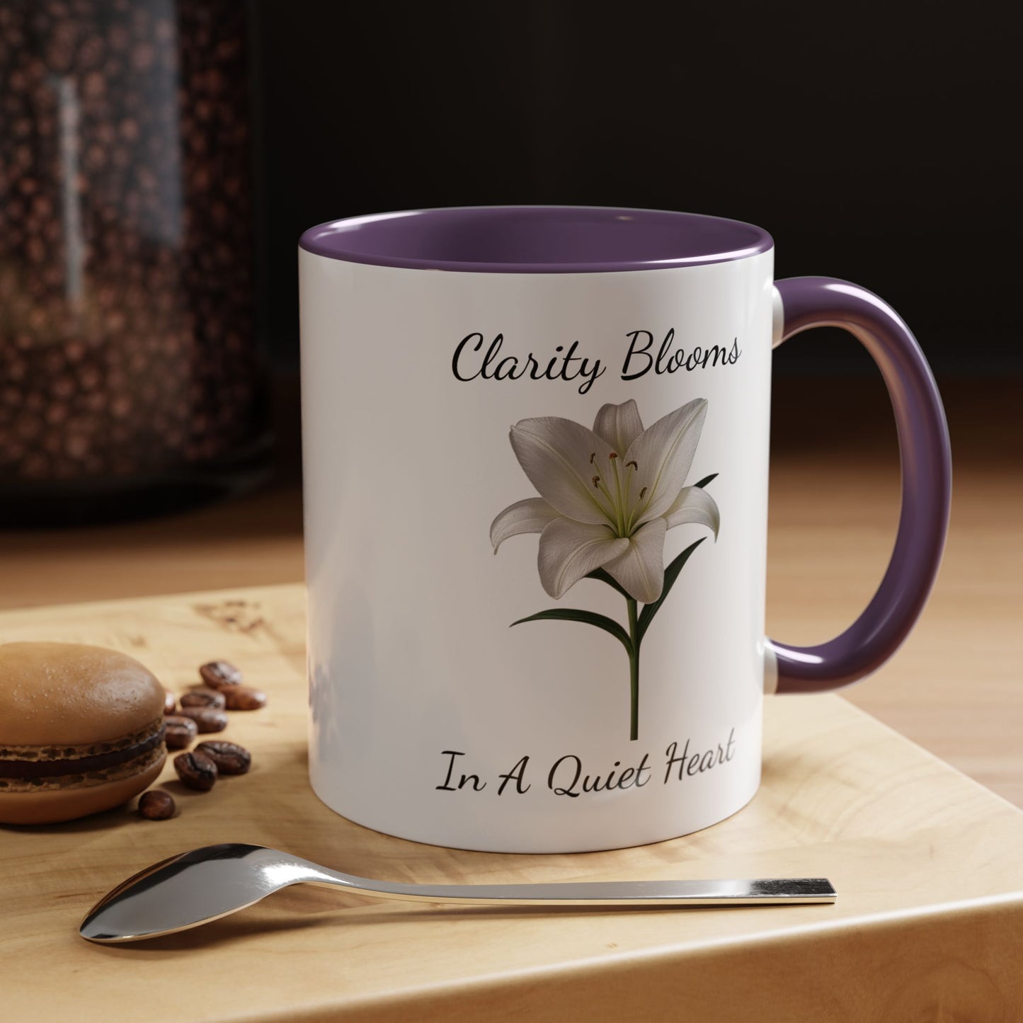 Accented Coffee Mug - Clarity Blooms In A Quiet Heart Lily