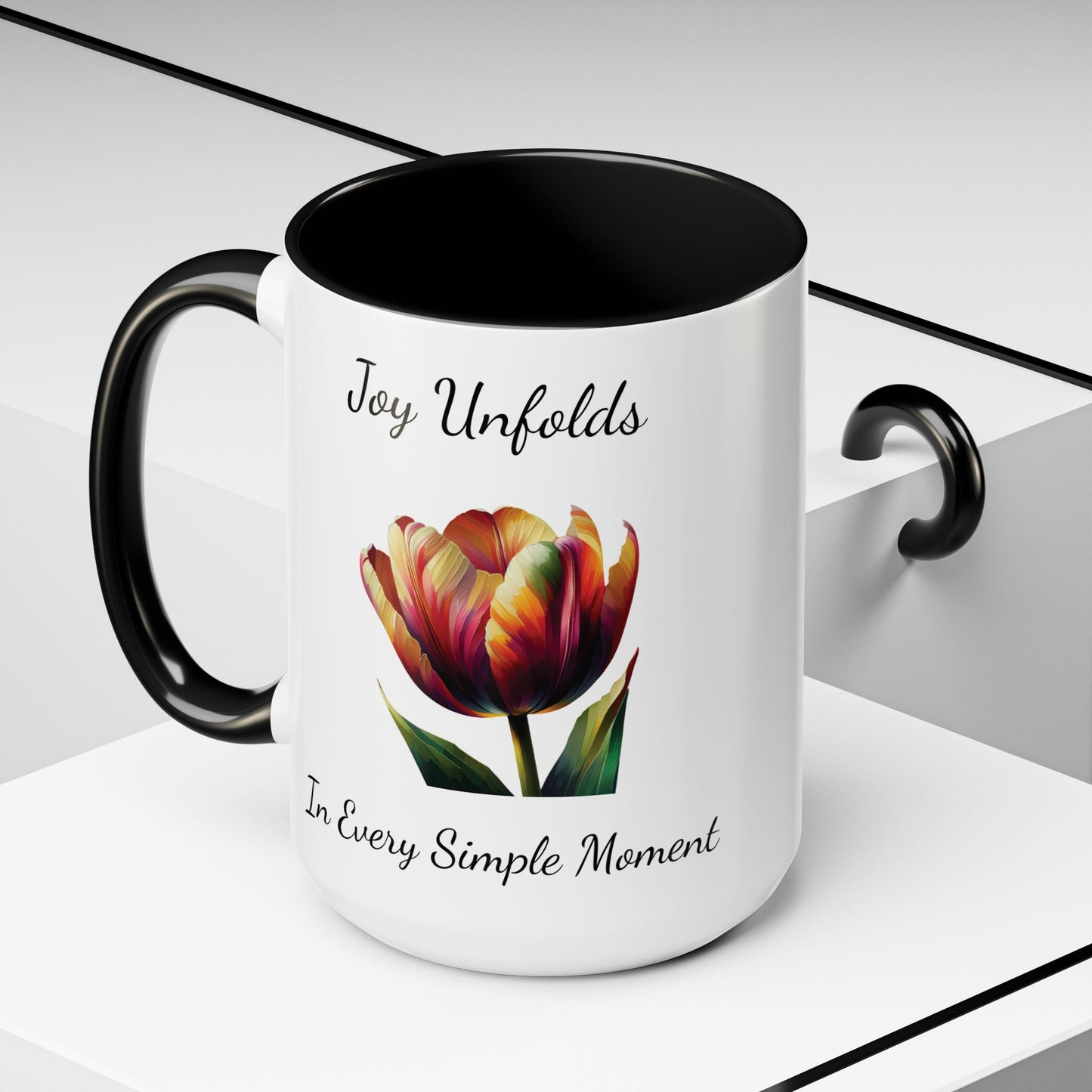 Accented Coffee Mug - Joy Unfolds In Every Simple Moment