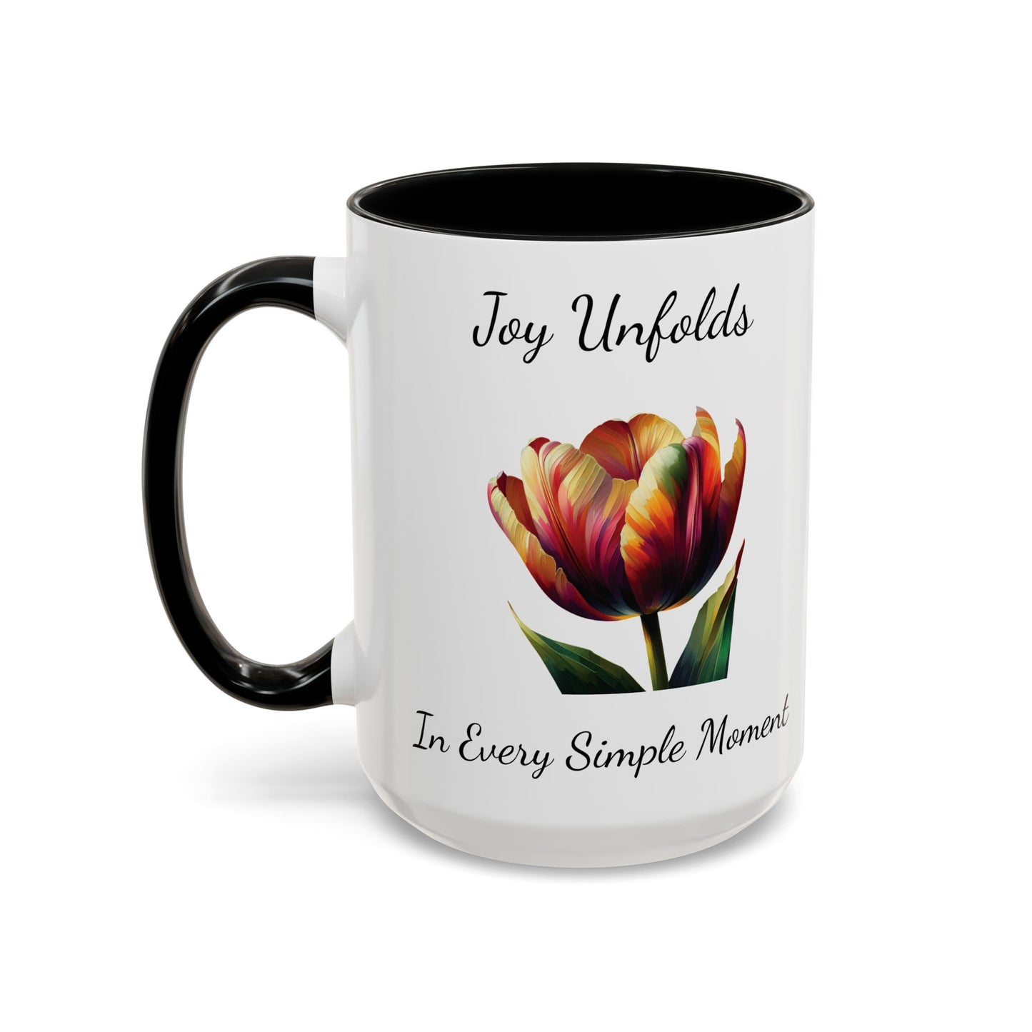 Accented Coffee Mug - Joy Unfolds In Every Simple Moment