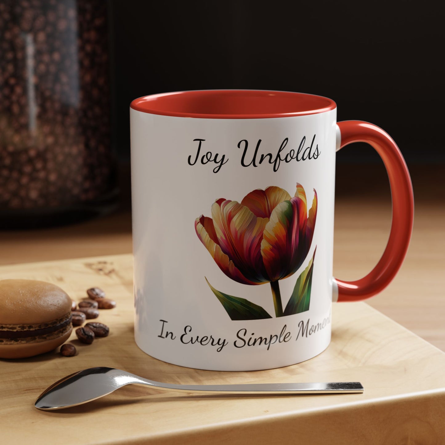 Accented Coffee Mug - Joy Unfolds In Every Simple Moment