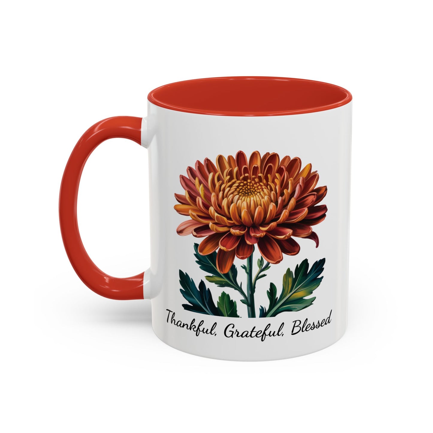 Accented Coffee Mug - Thankful, Grateful, Blessed