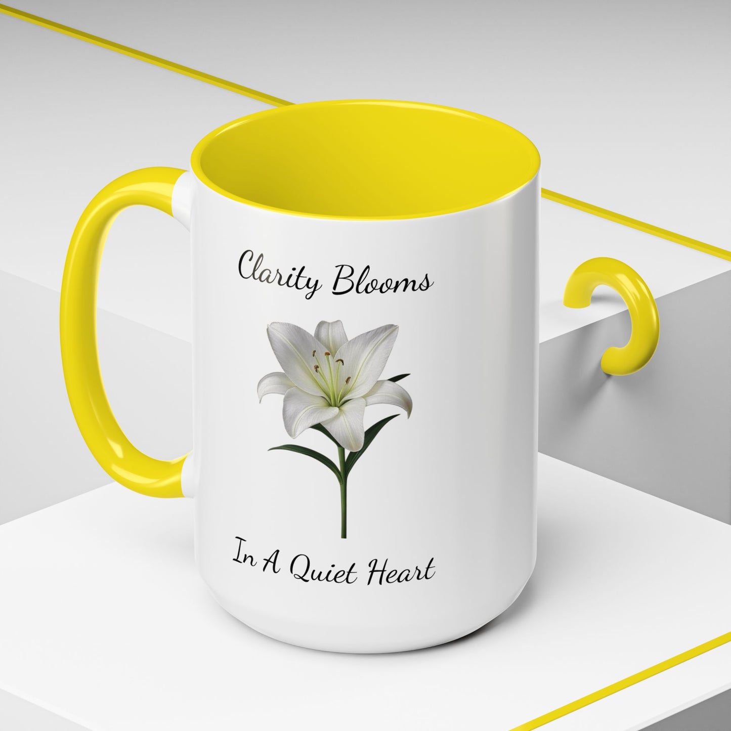 Accented Coffee Mug - Clarity Blooms In A Quiet Heart Lily
