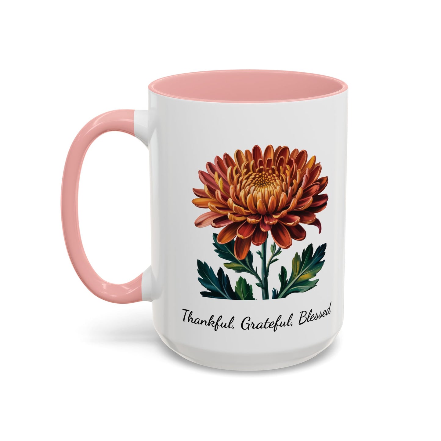 Accented Coffee Mug - Thankful, Grateful, Blessed