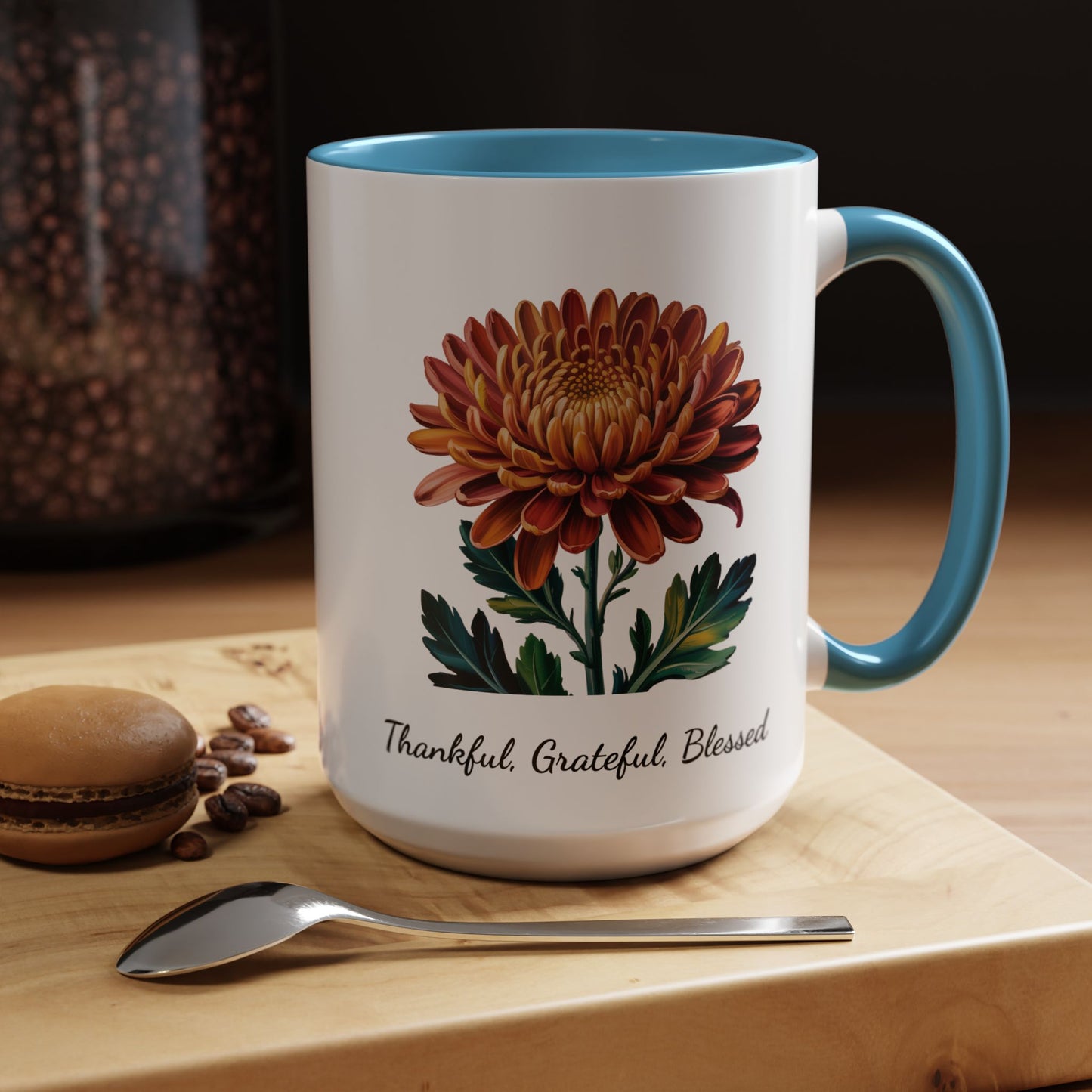 Accented Coffee Mug - Thankful, Grateful, Blessed