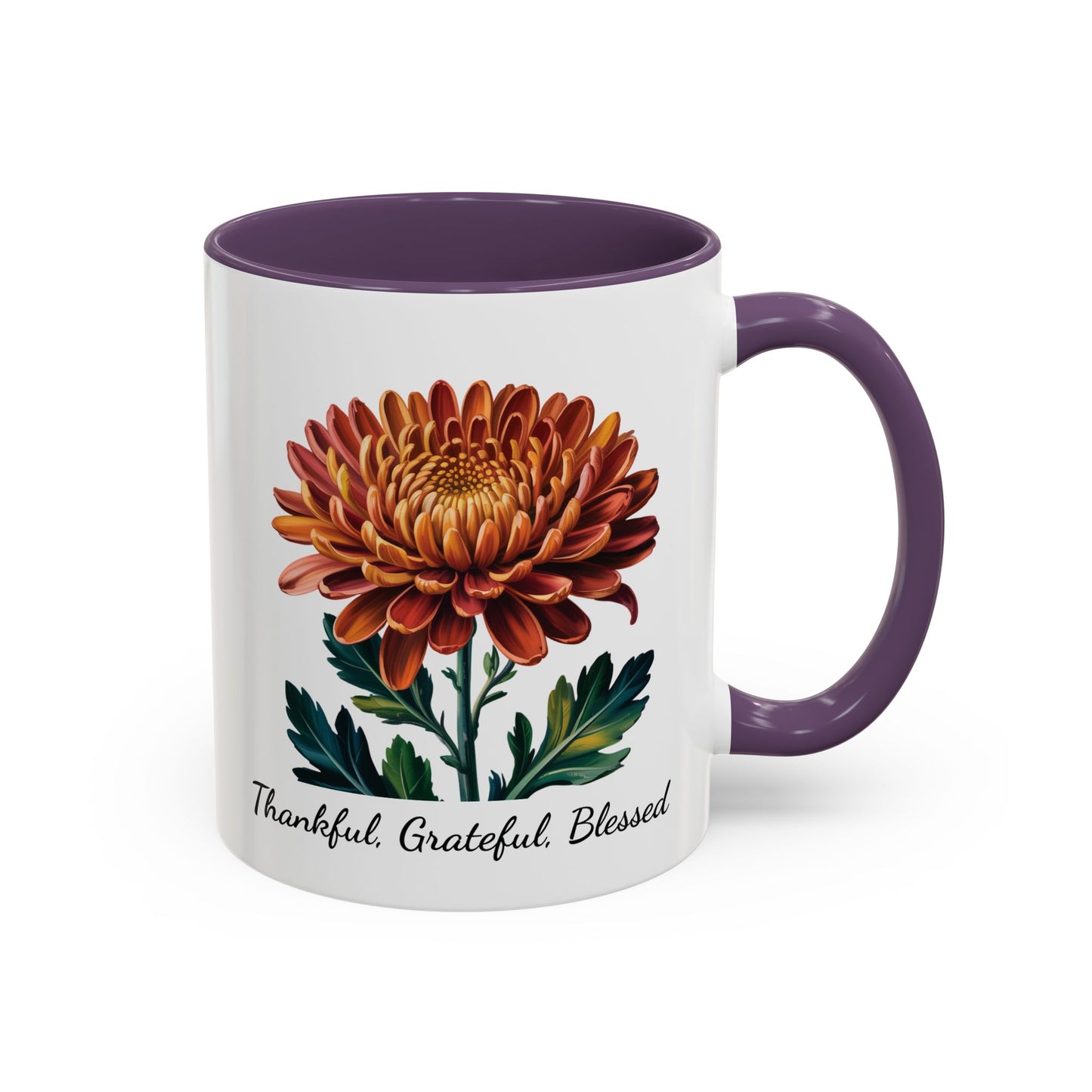Accented Coffee Mug - Thankful, Grateful, Blessed