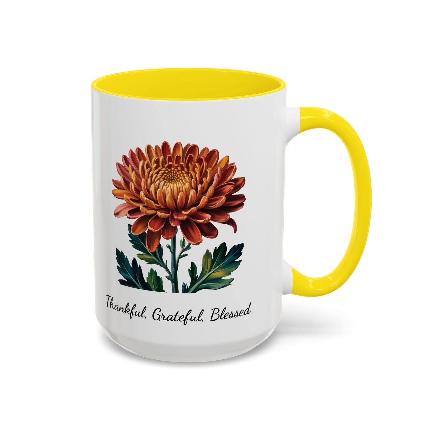 Accented Coffee Mug - Thankful, Grateful, Blessed