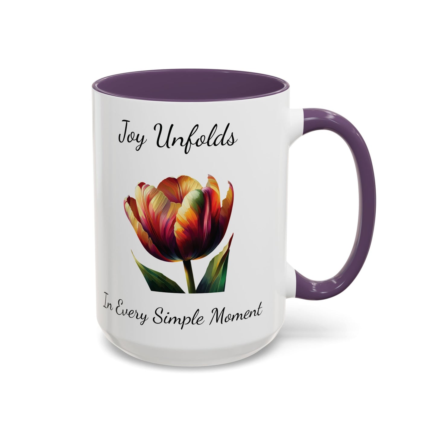 Accented Coffee Mug - Joy Unfolds In Every Simple Moment