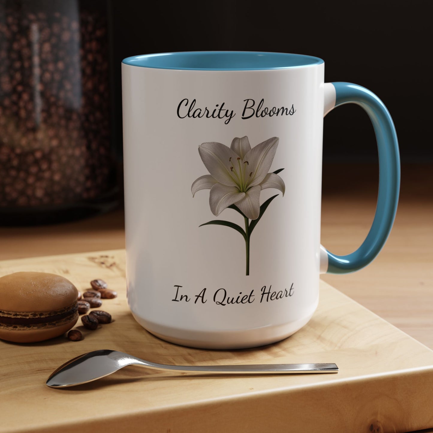 Accented Coffee Mug - Clarity Blooms In A Quiet Heart Lily
